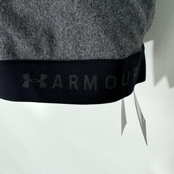 Under Armour Women’s Plus Size 1X Black Gray Logo Mid Crossback Sports Bra New - Picture 4 of 12